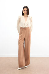 Cepli Salaş Saten Pantolon - Camel Camel - 38