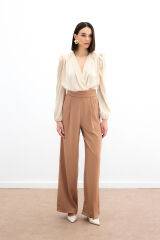 Cepli Salaş Saten Pantolon - Camel Camel - 38