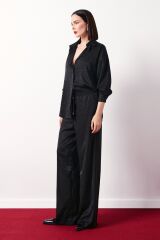 Zebra Desenli Salaş Pantolon - Siyah Si̇yah - 40