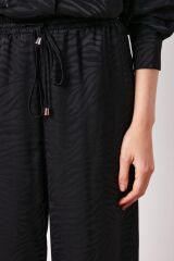 Zebra Desenli Salaş Pantolon - Siyah Si̇yah - 38