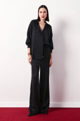 Zebra Desenli Salaş Pantolon - Siyah Si̇yah - 38
