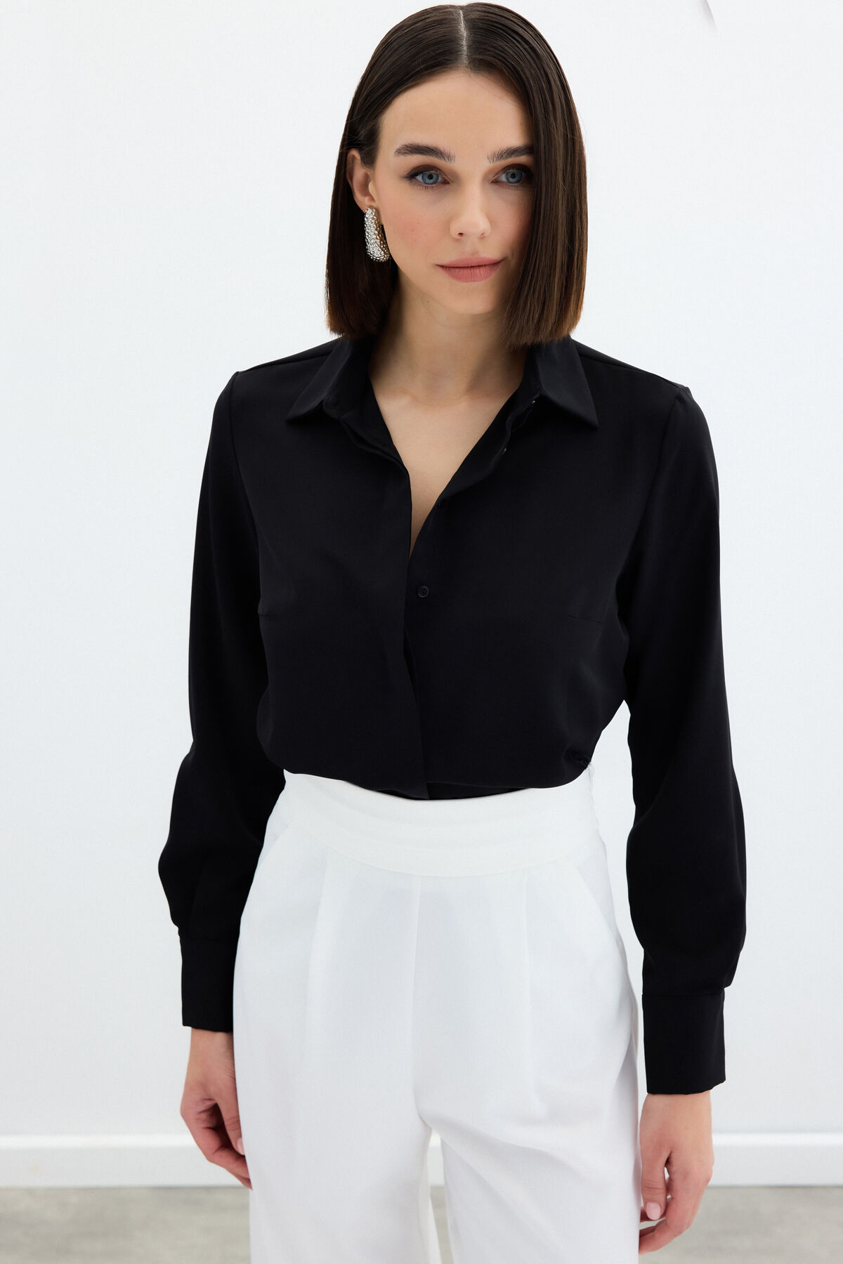 Klasik Düz Gömlek - Kırmızı Si̇yah - 40